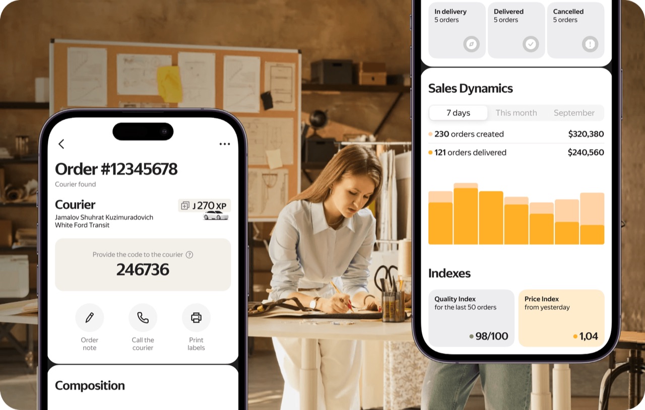 yandex market seller app screens